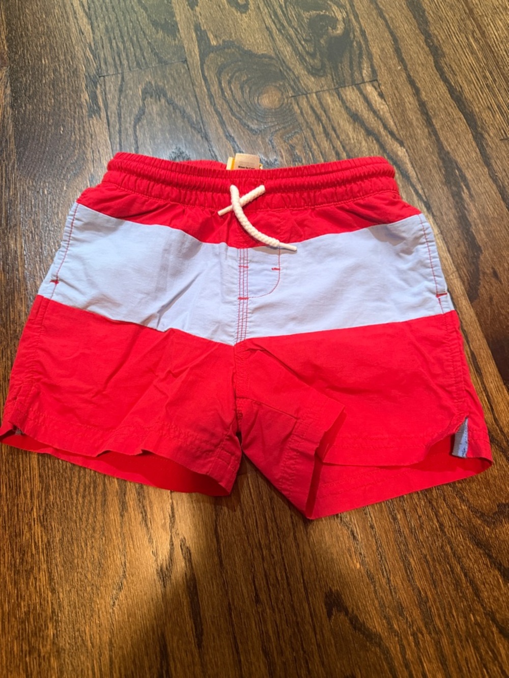 The Beaufort Bonnet Company Red and White Boys' Swim Trunks